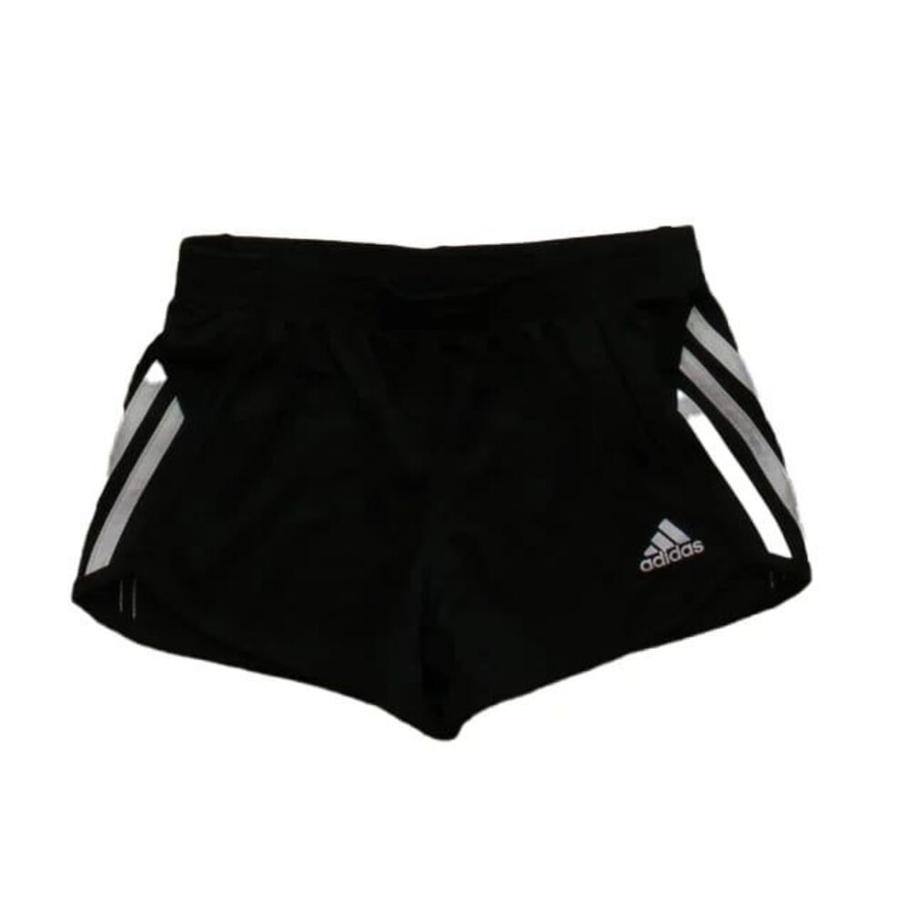 Adidas Girls Classic Black Pacer Three Stripe Running Athletic Shorts M 10/12